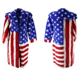 America Fur Coat Star and Stripes